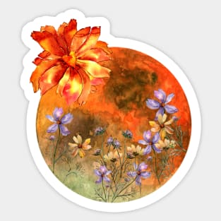 Autumn colours harvest moon  fall positive thinking Sticker